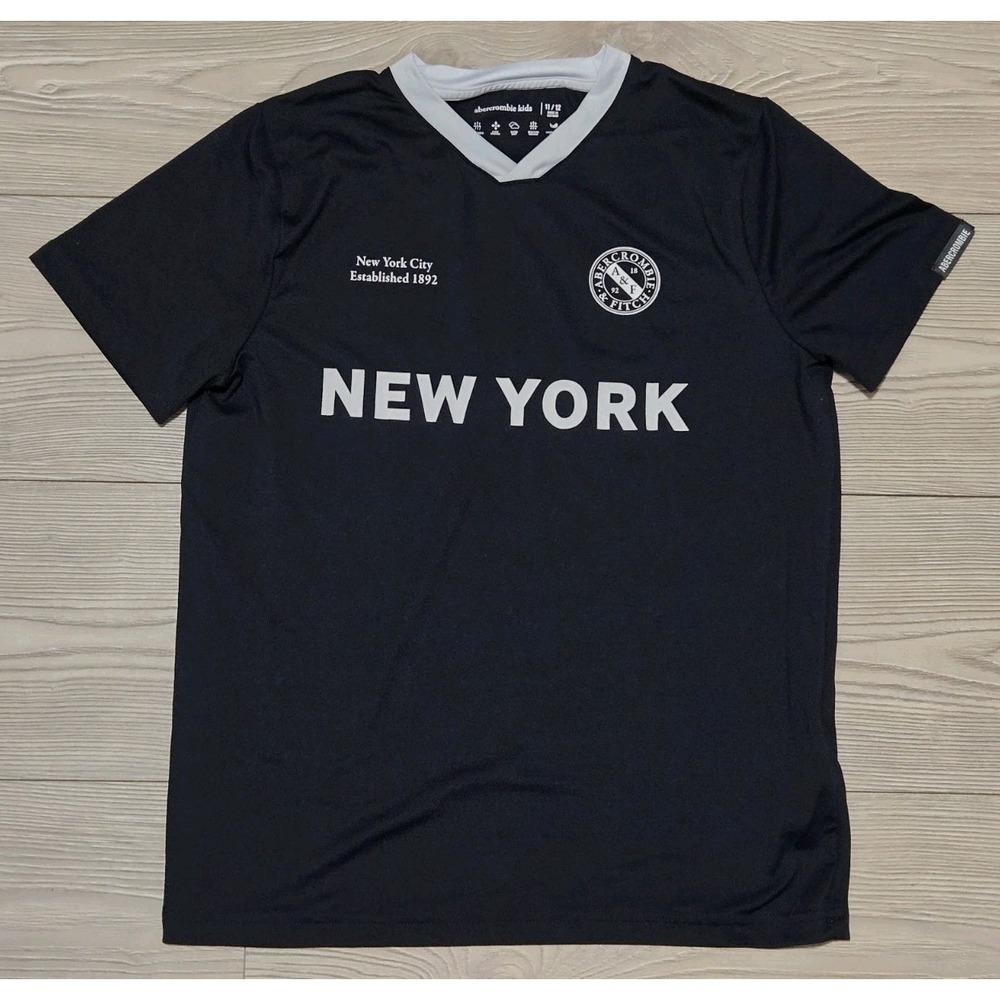 Abercrombie Kids Jersey Shirt New York Size 11 / 12 Youth Large Black